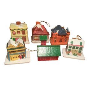 House/ Building  Christmas Ornaments Set of 6